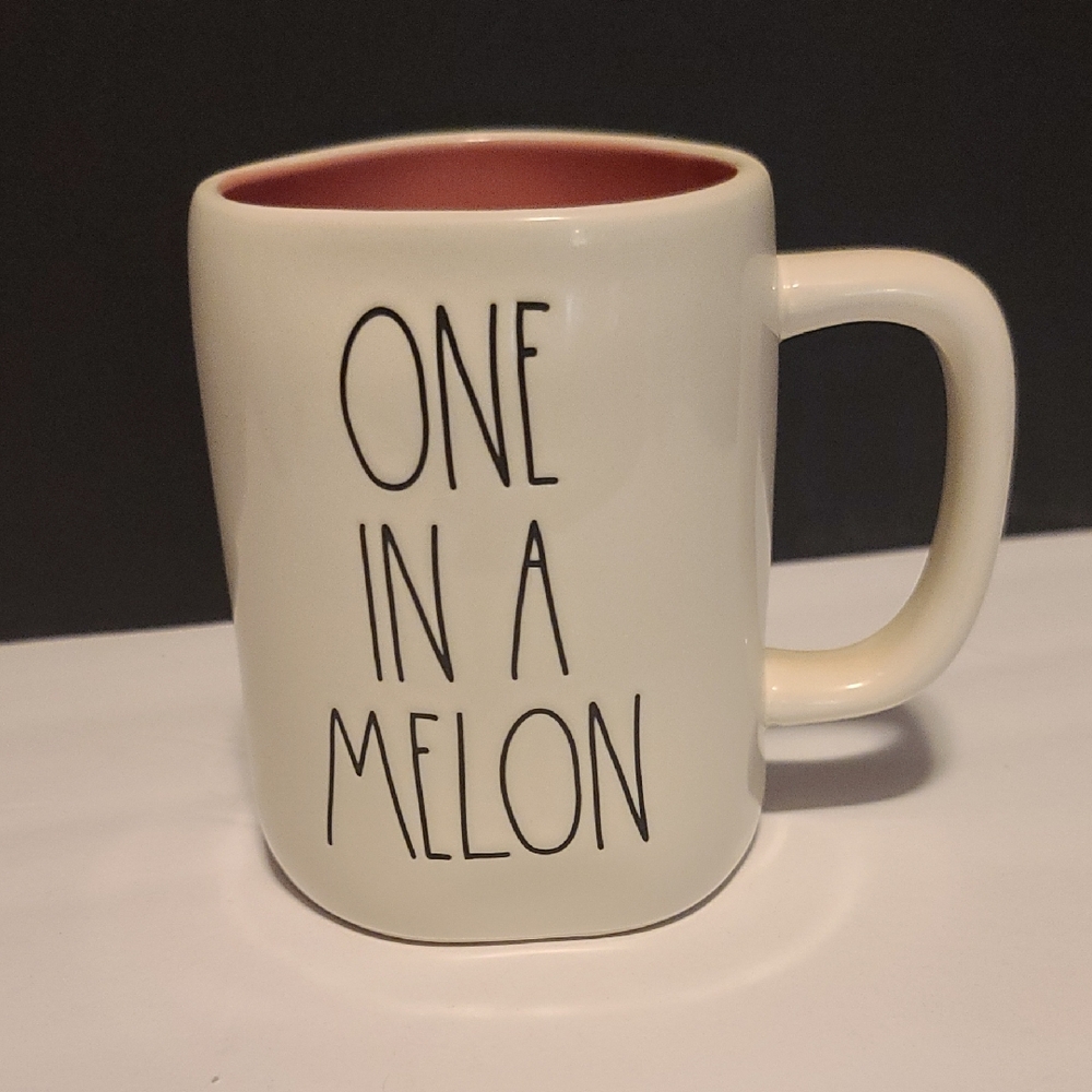 Rae Dunn Cream and Red Dining Mugs